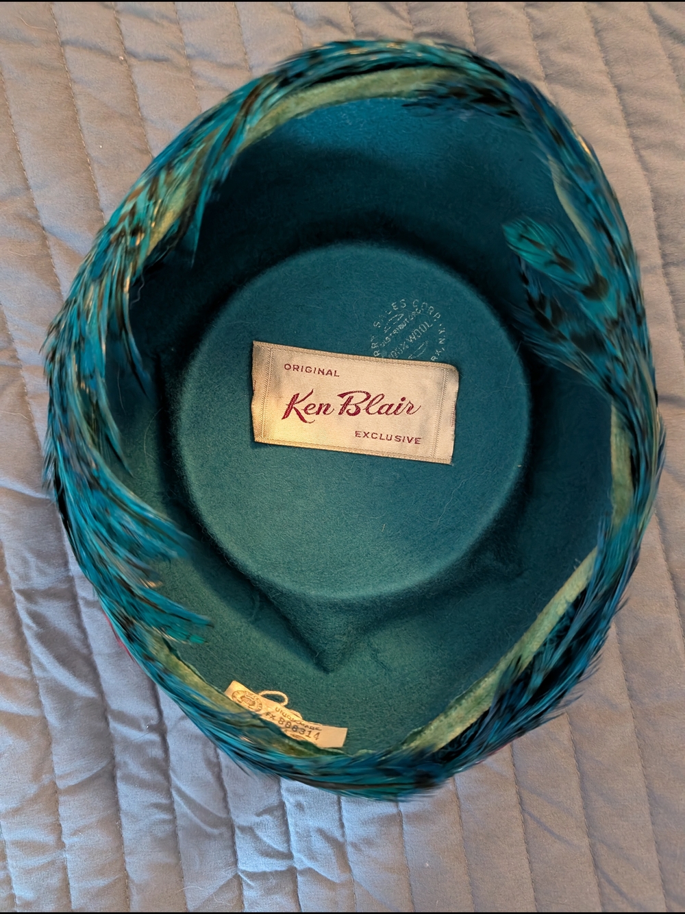 Ken Blair Teal Feathered Hat